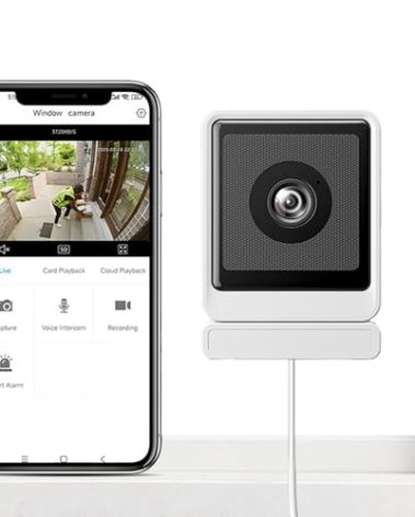 Window Cameras for Home Security-Window Camera with Night Vision, Glare-Free Day/Night Recording, 5G/2.4G WiFi, Two-Way Audio, Peel-and-Stick & Quick Install,Baby/Pet Monitoring.(White)