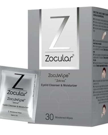 Zocular - Zocuwipe Eyelid Wipes with Natural Okra Complex - Eyelid Cleanser and Moisturizer Pads - Eyelid Cleansing Wipes - Blepharitis Treatment - 40ct