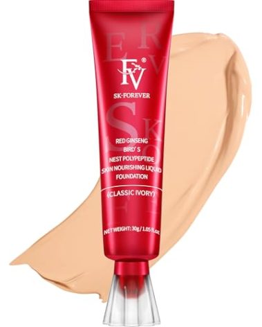 FV Waterproof Liquid Foundation with Matte Finish, Lightweight, Oil-Free, Natural Look Makeup for Combination & Oily Skin, Light to Medium Coverage, Classic Ivory, 1 fl. oz.