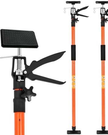 2Pack Adjustable Support Pole, Steel 3rd Hand System - Extends 45 to 114 Inch, Supports Up to 154 lbs - Ideal for Jacks, Cargo Bars, Drywalls & Cabinet Installations