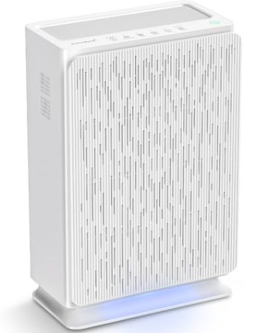 AromaRoom HEPA14 Air Purifier for Large Rooms up to 2100 Sq Ft, Smart PM 2.5 Sensor & Auto Mode, 99.99% Removal of Dust, Pollen, Pet Dander, Ultra-Quiet 22dB for Bedroom, Office - White