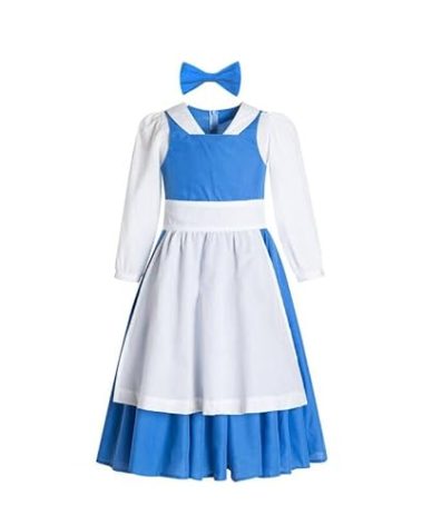 Ruikajia Belle Provincial Village Costume - Blue Belle Dress Princess Beauty Beast Costume 14 Years