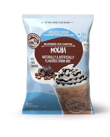 Big Train Reduced Sugar Mocha Blended Ice Coffee Beverage Mix, 3.5 Pound (Pack of 1)