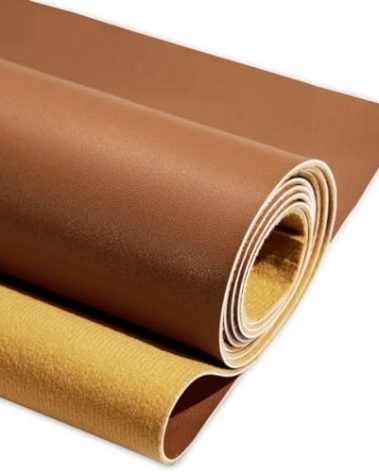 Yotache PU Fabric Leather 2 Yards 54" x 72", 1.25mm Thick Faux Synthetic Leather Material Sheets for Upholstery Crafts, DIY Sewings, Sofa, Handbag, Hair Bows Decorations, Brown