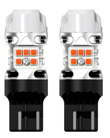 LASFIT T3 7440 7443 LED Turn Signal Amber Bulb CANBUS Error Free New Extremely Bright 7444na Light 7441 7444 7440NA W21W WY21W with Built In Resistor Anti Hyper Flash, Only For Standard Socket(2pcs)