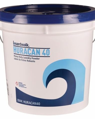 Boardwalk BWKHURACAN40 Low Suds Industrial Powder Laundry Detergent, Fresh Lemon Scent, 40lb Pail