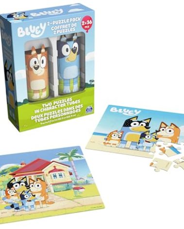 Spin Master Games, Bluey Puzzles 2-Pack, 36 Pieces, Kids Puzzles, Bluey Toys, Preschool Puzzles, for Ages 3 & Up