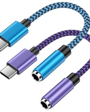 USB-C to 3.5mm Audio Headphone Adapter for Samsung Galaxy A16 5G/A56/A36/A26,S25 Ultra/S24/S23, Pixel 10/9, Type C to Jack Dongle Adapter for iPhone 17/16e/15, iPad Air 13/11 - HiFi Audio Dongle Cable
