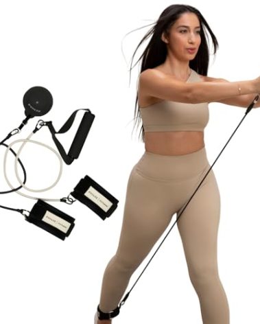 Pvolve P.3 Trainer- Home Gym Fitness Equipment Resistance Band with Ankle Strap and Weight System