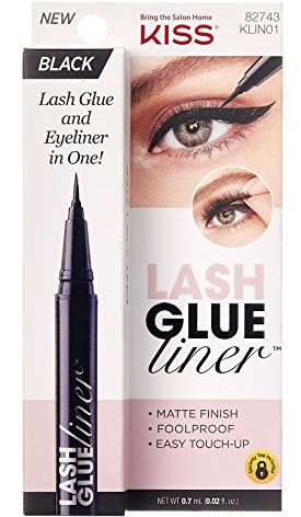 KISS Lash GLUEliner Black False Eyelash Glue, 0.7 mL (0.02 fl. oz.) Each, 3-Pack