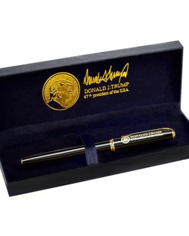 TAUXBLO Black Ink Rollerball Pen Suitable for Trumps merchandise - Stunning Luxury Pen With 24k Gold Finish Fancy Pens Executive Office Writing Pens - The Best Gift for Men, Him, Dad, Colleagues