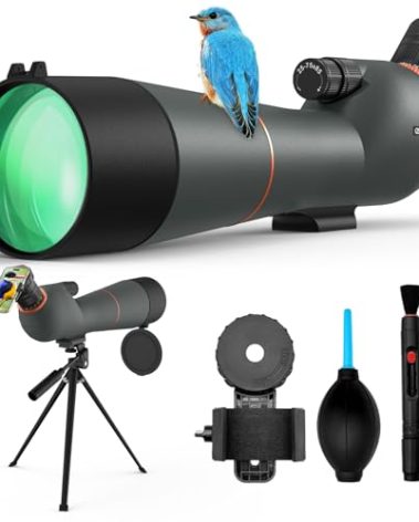 Spotting Scope 25-75×85 - Dual Focusing Spotter Scope, with Tripod & Phone Adapter, Ideal for Bird Watching & Wildlife Observing