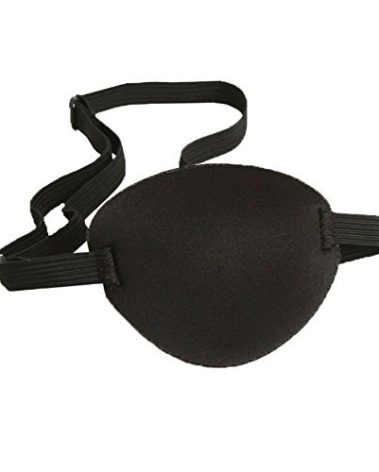 AKOAK 1 Pcs Adult Kid's Black Adjustable Soft and Comfortable Pirate Eye Patch Single Eye Mask for Amblyopia Lazy Eye