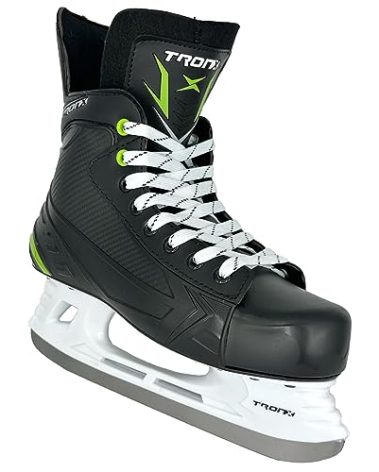 TronX Stryker 3.0 Senior Adult Men Women Junior Kids Ice Hockey Skates, New Model (Skate Size 13 (Shoe Size 14-14.5))