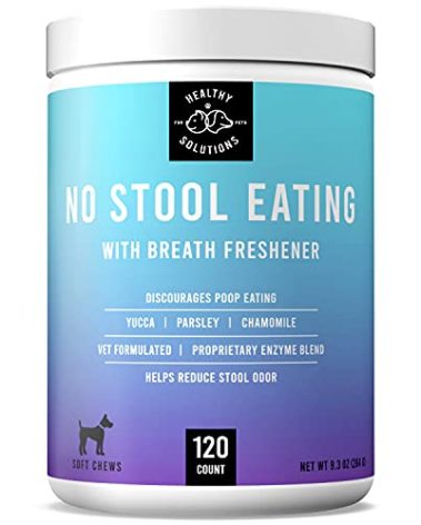 Deterrent for Dogs Eating Poop - Coprophagia No Poo Chews Prevent Dog from Eating Stool - Chew Enhanced with Breath Freshener, Enzymes, & Probiotics to Help Ease and Stop This Nasty Habit | 120ct