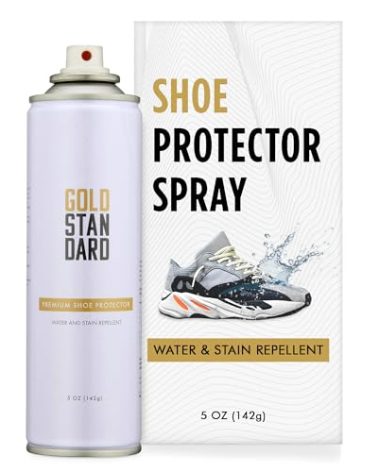 Gold Standard Premium Water-Repellent Shoe Protector Spray – 5 Oz. Suede Shoe Protector Spray Waterproof Formula Repels Water and Stains - Leather, Nubuck, Suede, Canvas, White Sneaker Protector Spray