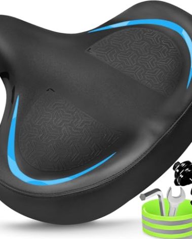 Bicycle Seat, Bike Seat for Women Men Extra Comfort Wide, Oversized Comfortable Seats Saddle for Peloton Bikes, Fit for Exercise Bikes, Electric Bikes, Mountain Bikes, Cruiser Bikes