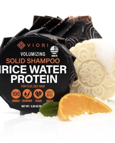 Viori Citrus Yao Shampoo Bar Made with Rice Water - Handcrafted All Natural Shampoo Bars - Sulfate Free
