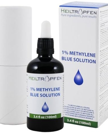 Methylene Blue 1% Solution 3.4 Fl Oz - 100 ml | Ultra High Purity | USP Pharma Grade Ingredients - Third-Party Tested | Formaldehyde Free | Glass Bottle | Heiltropfen®