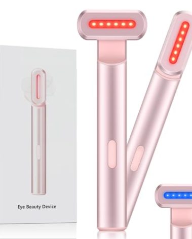 4-in-1 Light-Therapy-Wand,Red Light Therapy for Face and Neck - Microcurrent Facial Device for Anti-Aging - Face & Eye Massager Skincare (2 Colors led Light)