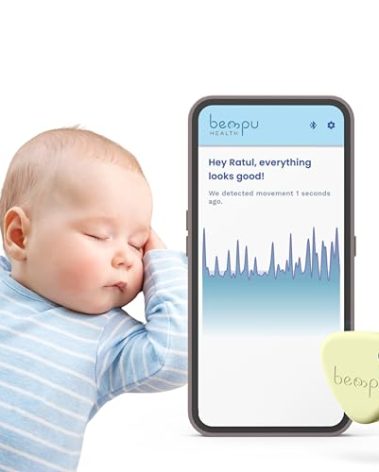 Bempu Bellybutton Baby Movement Monitor for Peace of Mind with Gentle Vibration, App Alerts, Easy Clip, Portable & Baby-Safe Design (Yellow)