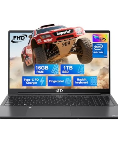 NIMO 15.6 IPS-FHD-Laptop, 16GB RAM 1TB SSD Intel Pentium Quad Core N100, Backlit Keyboard Fingerprint (Beat to i3-1115G4 Up to 3.4GHz) Computer for Student-Home WiFi 6 BT5.2 Win 11