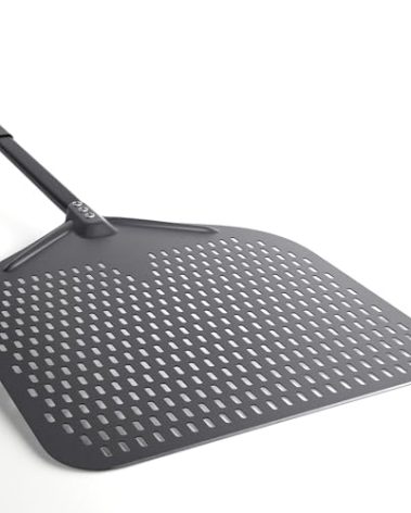 NUTUNI Perforated Pizza Peel, 16" Aluminium Pizza Paddle, Large Pizza peel for Baking Homemade Pizza Bread