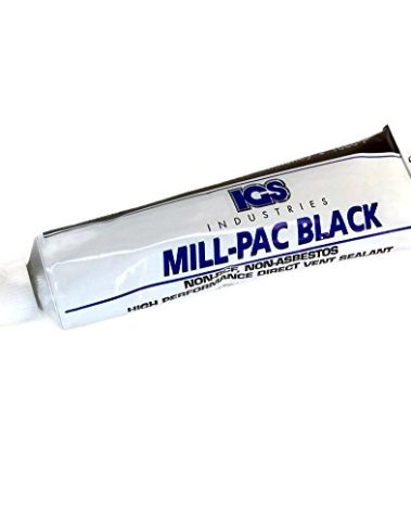 Non-Toxic High Temp Mill-Pac Black Sealant | Fireplaces, Wood, Pellet, and Gas Stoves, Direct Vent Systems, Flue Joints | Environmentally Friendly | 1050-Degree (90 ml Squeeze Tube)