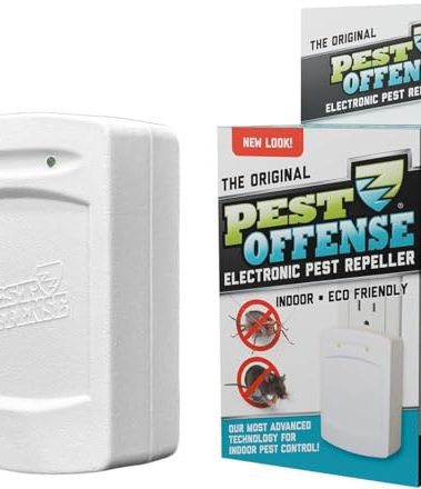 2025 Upgraded PEST OFFENSE New Look Electronic Pest Repeller for Indoor Pest Control of Mice, Rats, Rodents, Roaches for Home, Office, Business, Garage, Warehouse