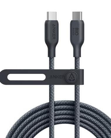 Anker USB C Cable, 240W Bio-Braided Type C Fast Charge Cord for iPhone 17 Series, MacBook Pro 2020, iPad Pro,and More(USB 2.0, 10FT, Phantom Black)