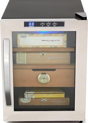 Whynter CHC-120Sa 1.2 cu. ft. Stainless Steel Digital Control Cigar Humidor with Spanish Cedar Shelves