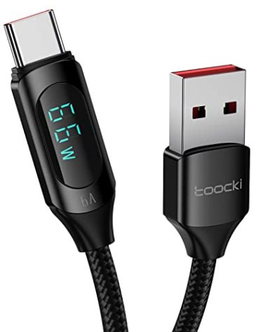 6.6FT USB A to USB C Cable - Type C Charger, Fast Charging 5A PD 100W, LED Display, 480Mbps Data, Nylon Braided for iPad Pro 12.9in & 11in