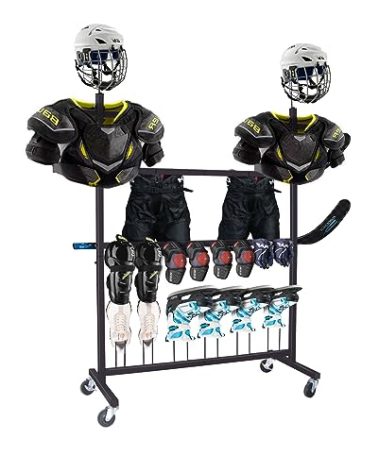 ztysn Hockey Gear Drying Rack - Ice Hockey Stick Holder Field Hockey Equipment Dryer - Large Hockey Display Storage Rack Sports Metal Tree Stand for Lacrosse (Patent Protected)