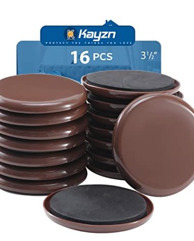 Kayzn Furniture Sliders for Carpet,16 PCS Heavy Duty Furniture Moving Pads,3.5" Reusable Furniture Movers Sliders for Protect Carpet Surfaces, Move Heavy Furniture Easy and Quickly!