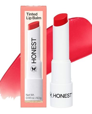 Honest Beauty Moisturizing Vegan Tinted Lip Balm | Antioxidant-rich Acai Extracts + Avocado Oil | Paraben Free + Cruelty Free | Blood Orange