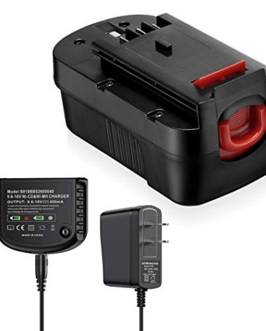 18V Battery & Charger 3.7Ah HPB18 for Black and Decker 18V 244760-00 A1718 FS18FL FSB18 Firestorm + 90571729-01 Multi-Volt Output Battery Charger for Black & Decker 9.6-18V Batteries