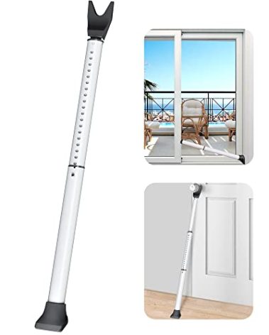 AceMining Upgraded Door Security Bar & Sliding Patio Bar, Heavy Duty Stoppers Adjustable Jammer for Home, Apartment, Travel (1 Pack,White)