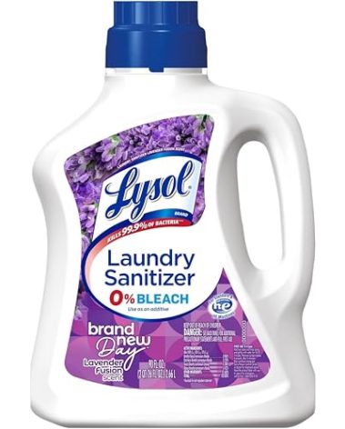 Lysol Disinfectant Laundry Sanitizer & Scent Booster, Laundry Detergent Additive, Color Safe Bleach Alternative, Laundry Odor Eliminator, Kills Bacteria & Viruses, Lavender Scent, 90 Fl Oz