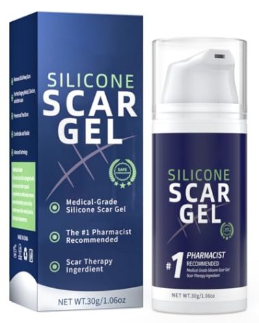 100% Silicone Scar Gel, Scar Cream, Advanced Scar Gel for Surgical Scars, Face, Body, Leg, Burns,C-Section, Stretch Marks, Keloids,Scar Remove for Old & New Scars,Scar Removal for Women Men