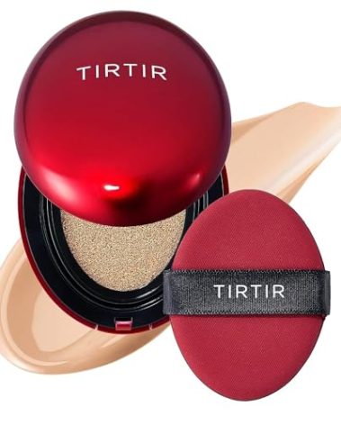 TIRTIR Mask Fit Red Cushion Foundation | Full coverage, Weightless, Skin fit, Satin Glow Finish, Korean Makeup BB Foundation, beauty, Tattoo cover up, Buildable (#23N Sand, 0.63 Fl Oz)