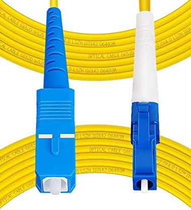 Fibergaga-3M(10ft) OS2 SC to LC Fiber Patch Cable Single Mode, Simplex, Length Option: 0.5M(1.6ft)-100m(328ft) 9/125µm 2.0mm Diameter Fiber Optic Cords,LSZH, OS1/OS2 Compatible
