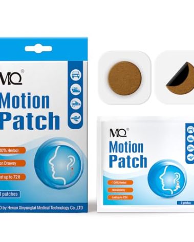 MQ Motion Sickness Patch,20 Count,Non Drowsy Sea Sickness Patches Behind Ear for Cruise Ship Travel, Waterproof Car Sick Patches Fast Acting & Long Last 72H