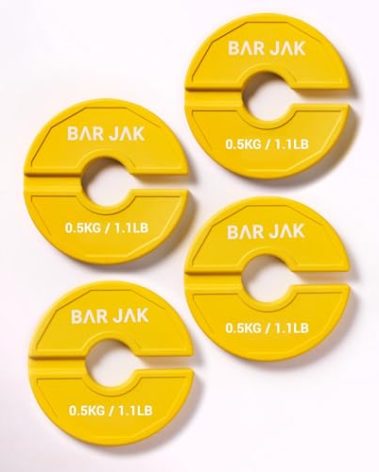 Bar Jak Micro Plates. 0.5 KG Weight Plate, x4 Pieces, Fractional Weight Plates, Dumbell Weights, Kettlebell weights Training.