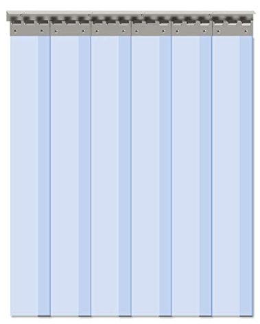 VIZ-PRO 6PCS Freezer Strip Door Curtain, 84" Height X 36" Width, 0.08 Inch Thickness PVC Curtain Strip for Walk in Freezers, Coolers & Warehouse Doors, with 56% Overlap for 3' X 7' Doors