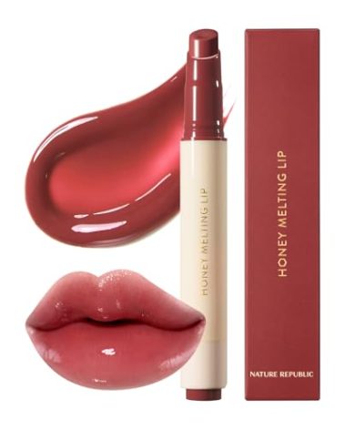 Nature Republic HONEY MELTING LIP (05 PLUM) SOFT LIP STICK, Hydrating Gloss, Moisturizing balms, Sheer tint, Shine & Glowy Finish, korean make up