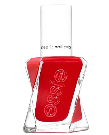 essie Gel Couture Nail Polish, Long-Lasting Scarlet Red Nail Polish, Vegan, Rock The Runway, 0.46 fl oz
