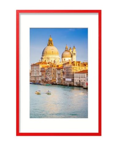 wyooxoo 20x28 Picture Frame Made of Solid Wood Red Poster Frames Display Pictures 16x24 with Mat or 20x28 Without Mat Colorful Frame For Horizontal Vertical Wall Mounting