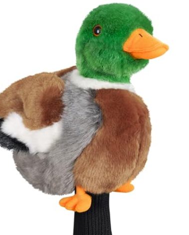 Funny Driver Headcover, Plush Golf Club Covers Long Neck, Animal Headcover, Soft Mallard Duck Owl Fish Headcovers for Golf Clubs Fits Men and Women, Driver Headcover Animal for Present