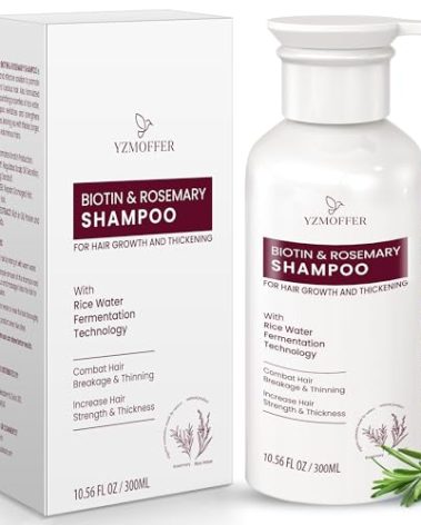 Hair Growth Shampoo for Thinning Hair: Advanced Biotin and Rosemary Shampoo with Rice Water for Women and Men Hair Loss - Herbal Essences Promotes Hair Root Activator, 10.5 Fl Oz