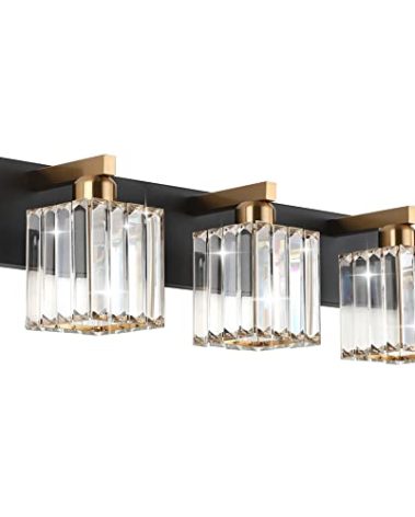 Aipsun Crystal Vanity Light Bathroom Lighting Fixtures 3 Light Modern Vanity Lighting Fixtures (Exclude Bulb)